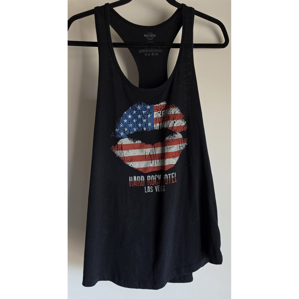 Hard Rock Hotel Women Tank Top 2XL Black Graphic Scoop Neck Sleeveless Tee